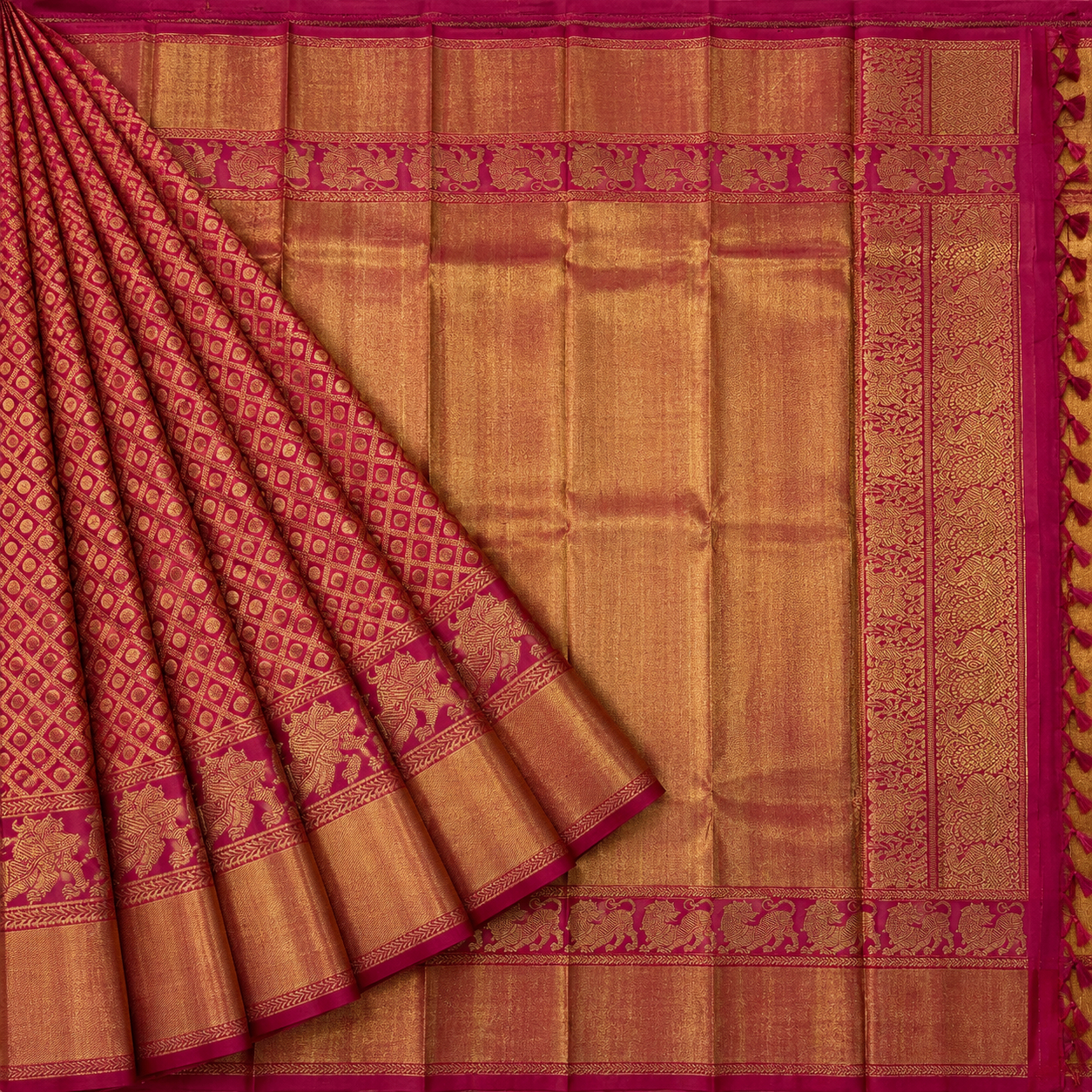 Crimson Annam Tissue Kanjivaram