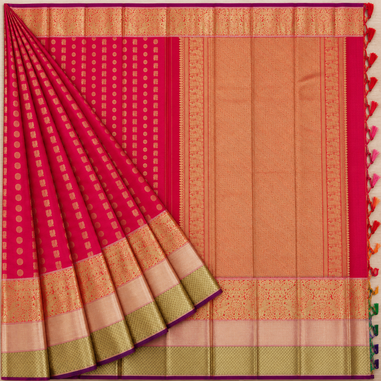 Rani Pink Mayil Kanjivaram
