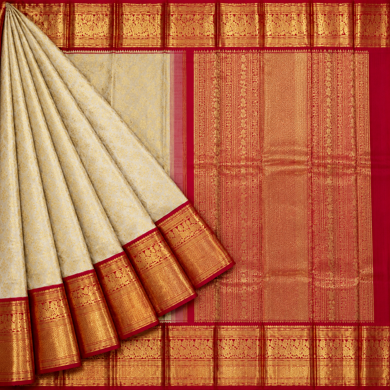 Ivory & Crimson Vasantham Kanjivaram